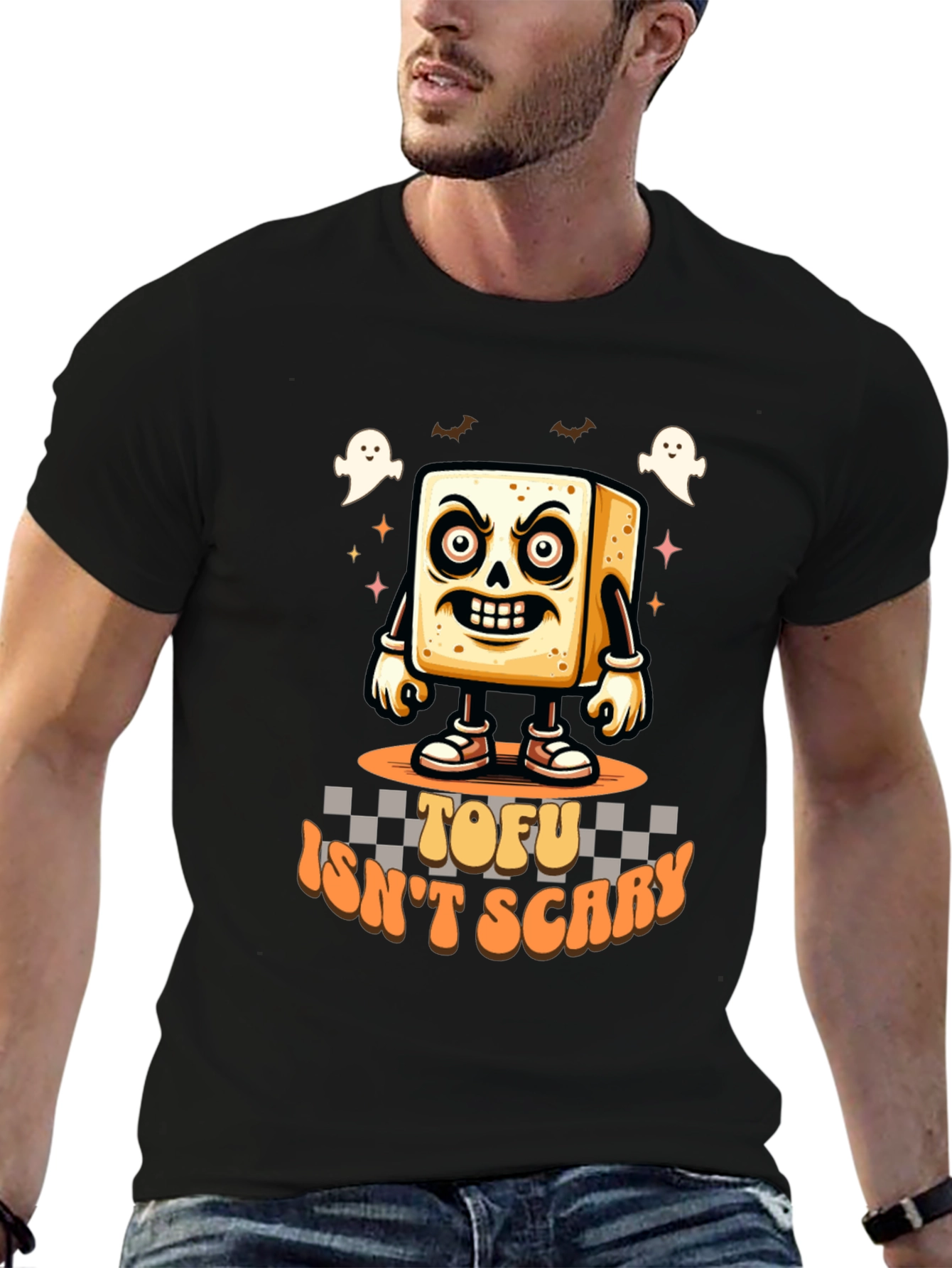 Tofu Isnt Scary T-Shirt - Halloween Vegan Tee
