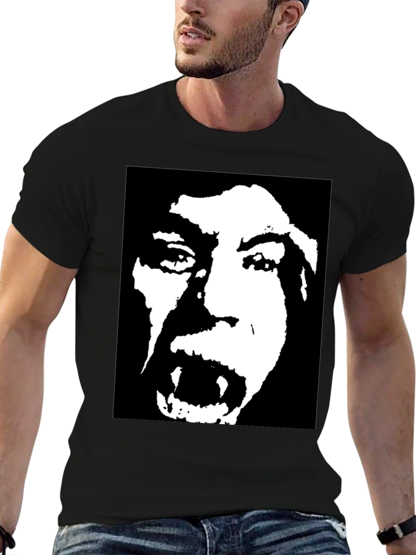 Black Vampire Portrait Graphic T-Shirt