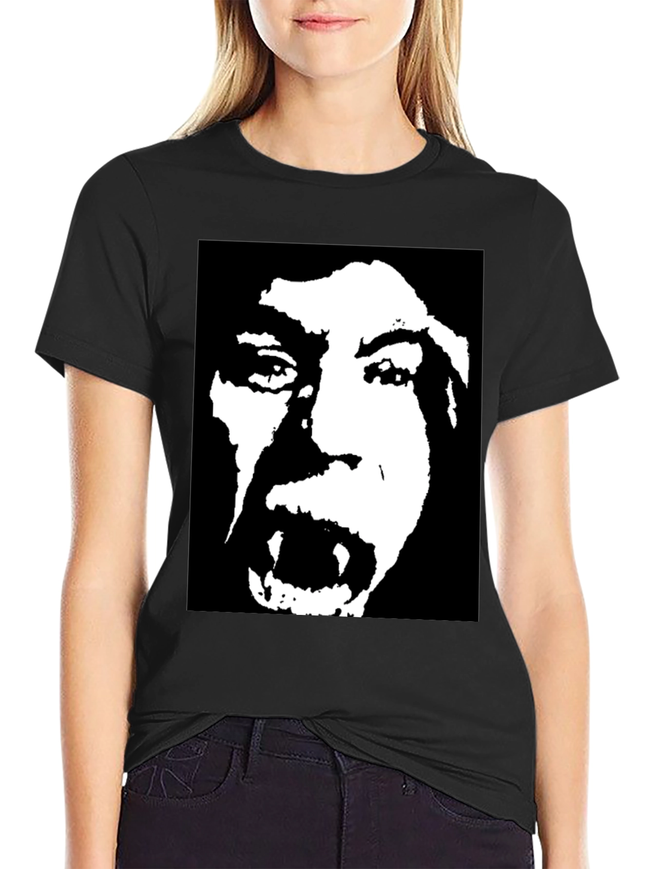 Black Vampire Portrait Graphic T-Shirt