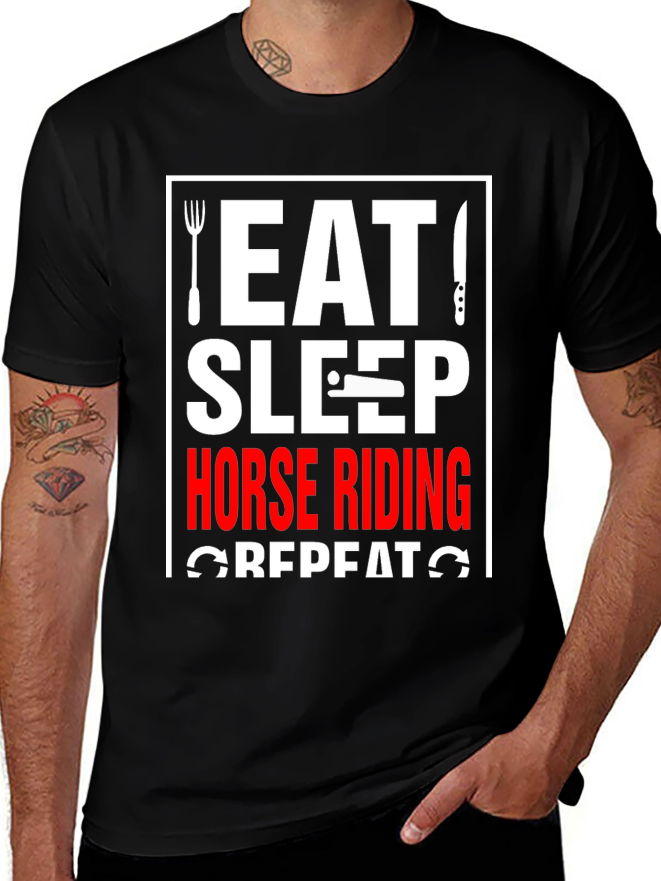 Eat Sleep Horse Riding Repeat T-Shirt