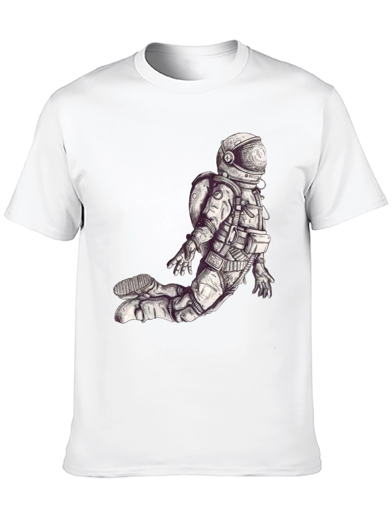 Astronaut Graphic Print Black T-Shirt