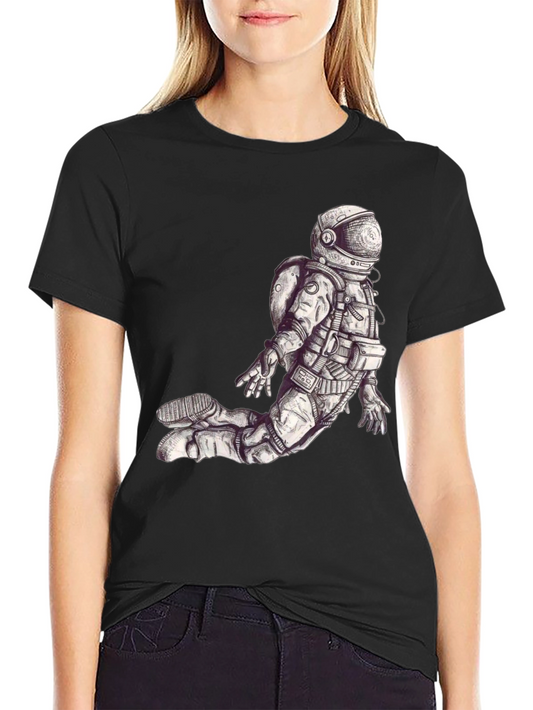 Astronaut Graphic Print Black T-Shirt