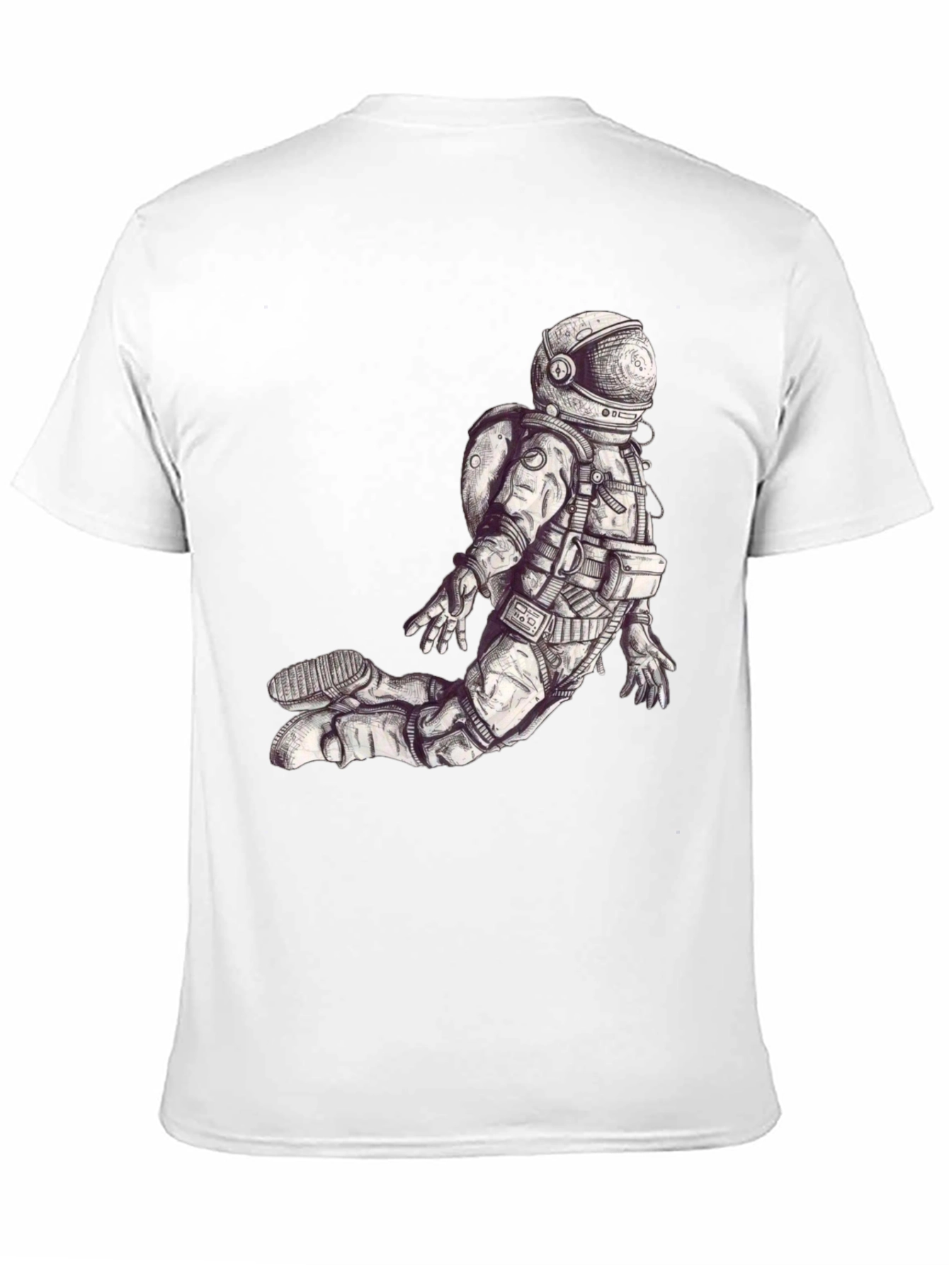 Astronaut Graphic Print Black T-Shirt