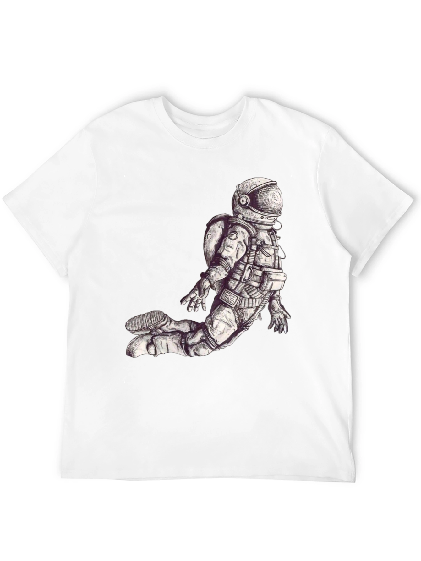 Astronaut Graphic Print Black T-Shirt