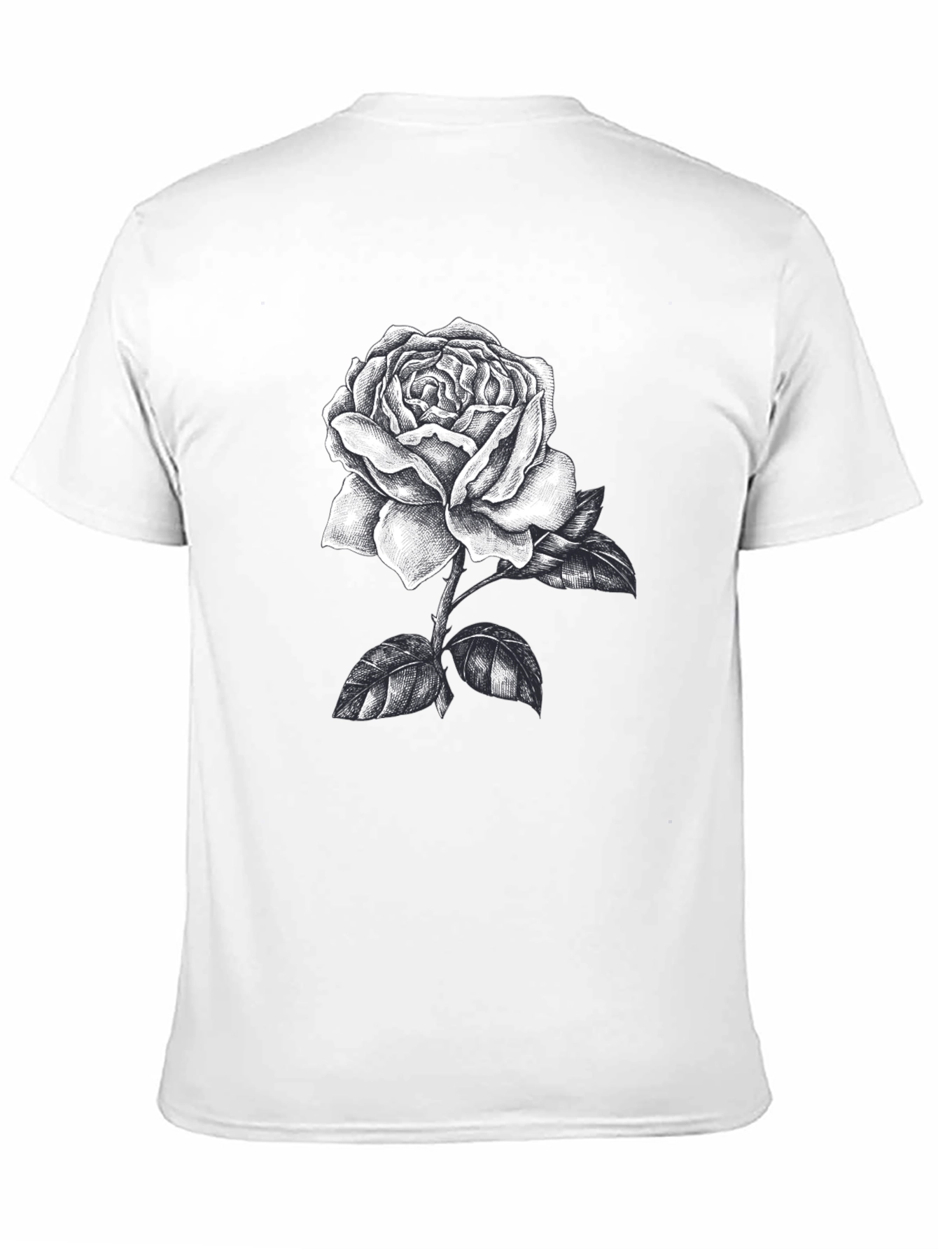 Rose Graphic Print Black T-Shirt