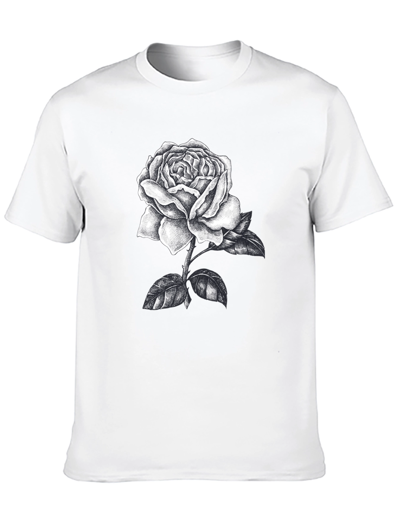 Rose Graphic Print Black T-Shirt