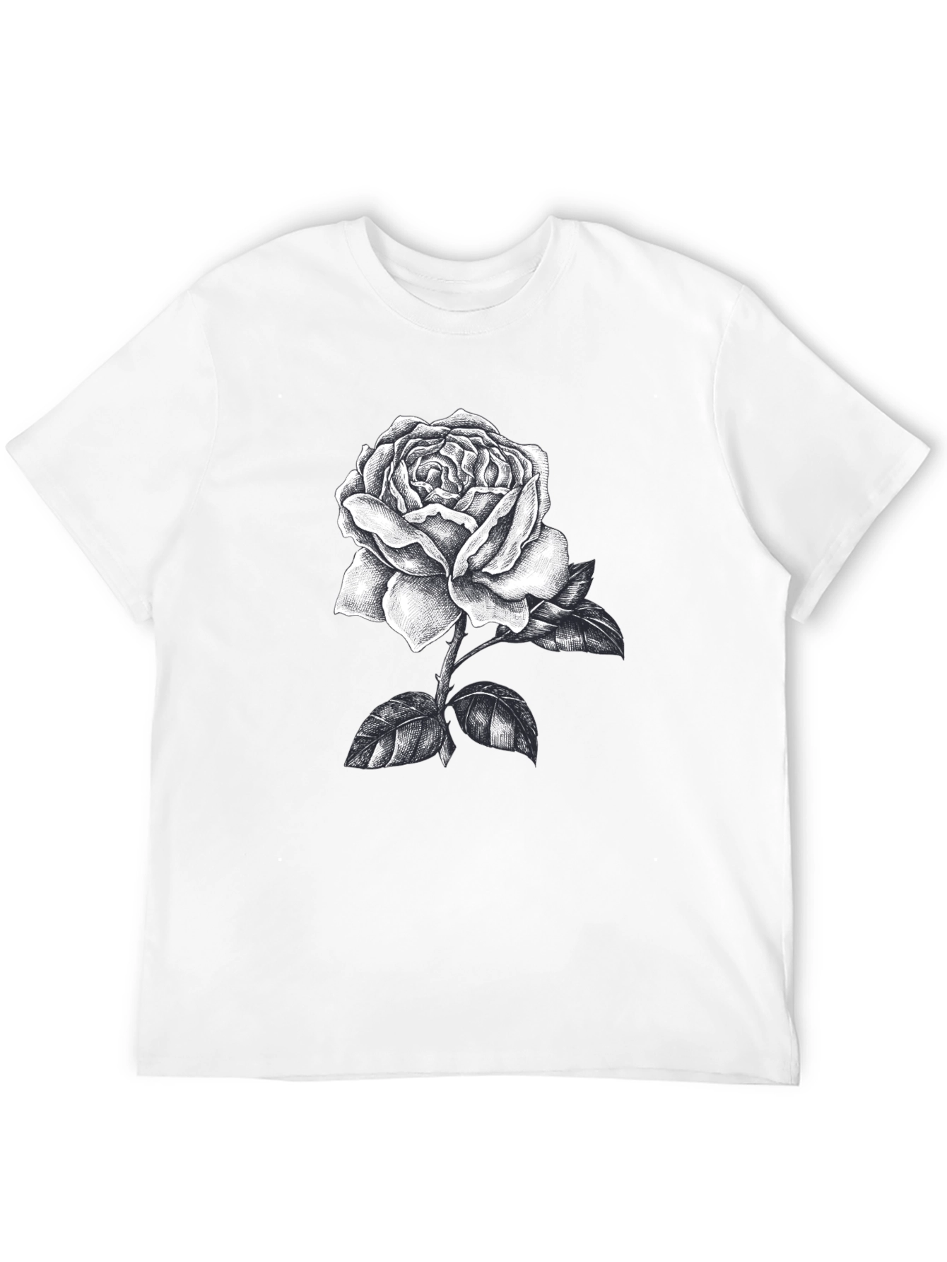 Rose Graphic Print Black T-Shirt