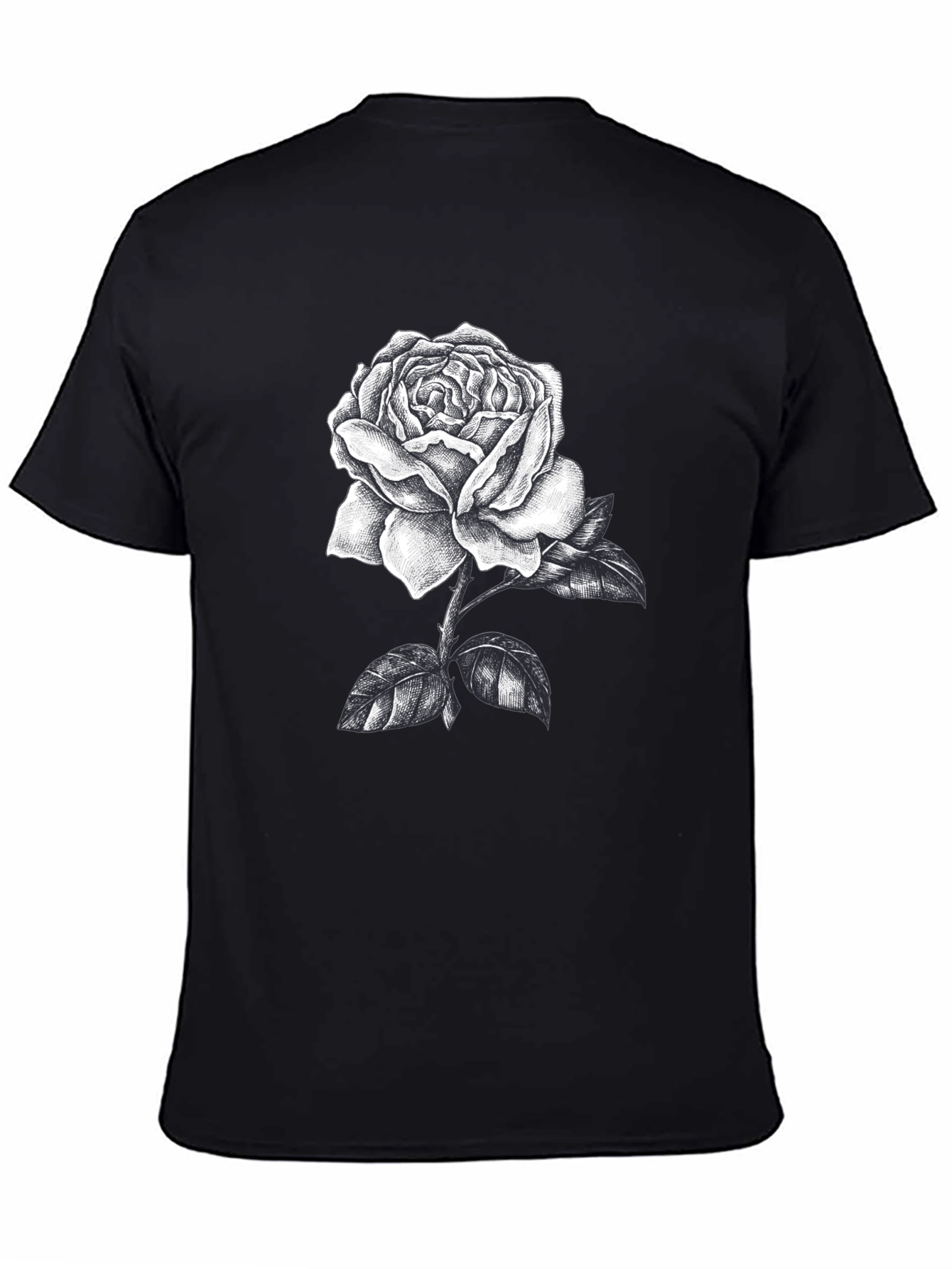 Rose Graphic Print Black T-Shirt