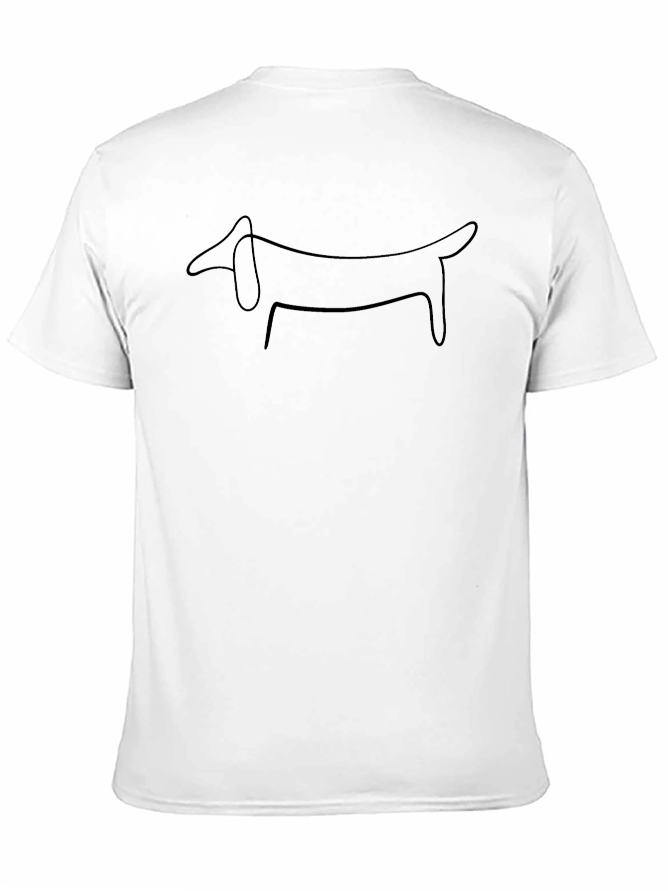 Minimalist Dachshund Line Art Black T-Shirt