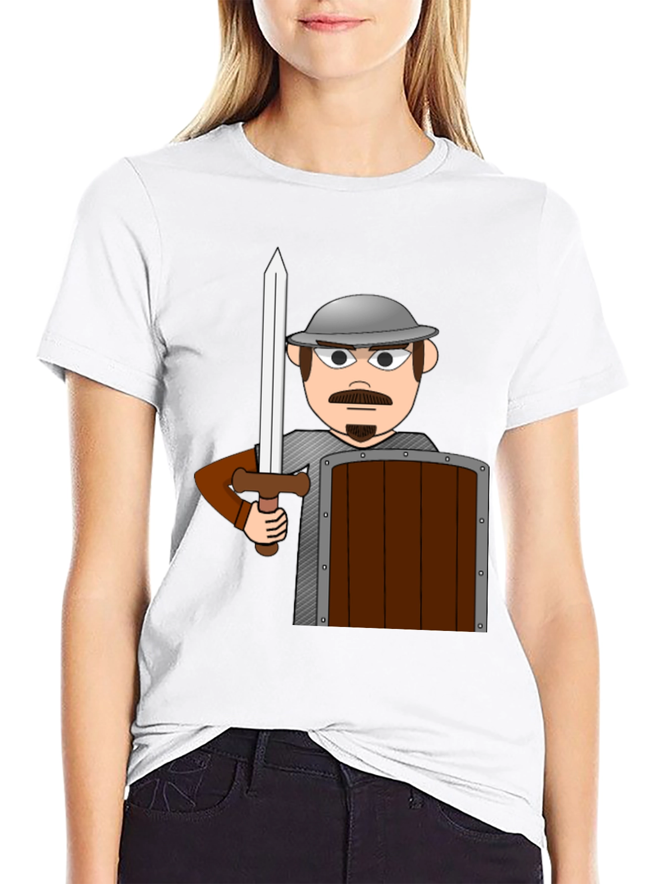 Cartoon Warrior T-Shirt - Novelty Graphic Tee