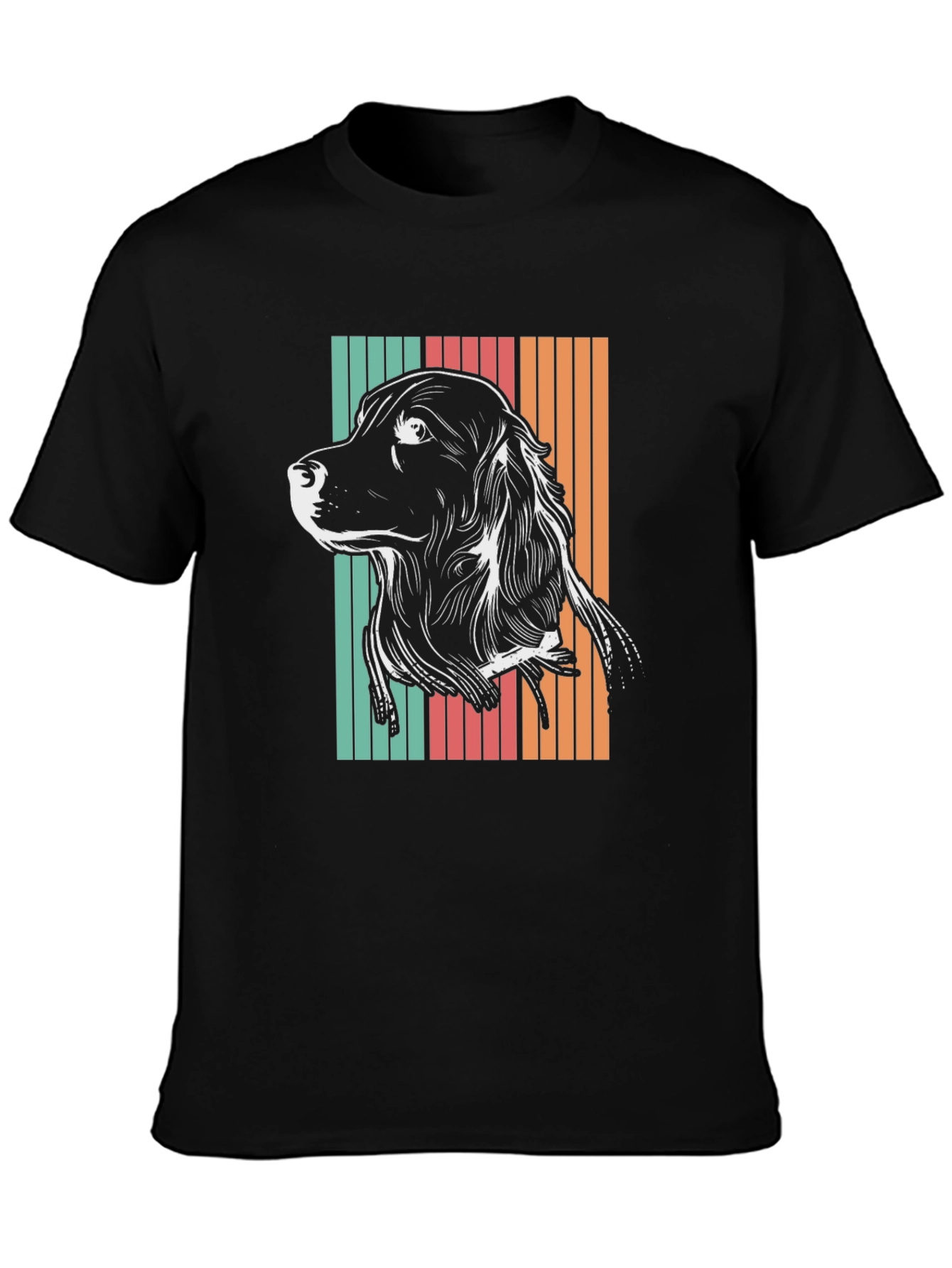 Retro Dog Graphic Tee - Black Unisex T-Shirt
