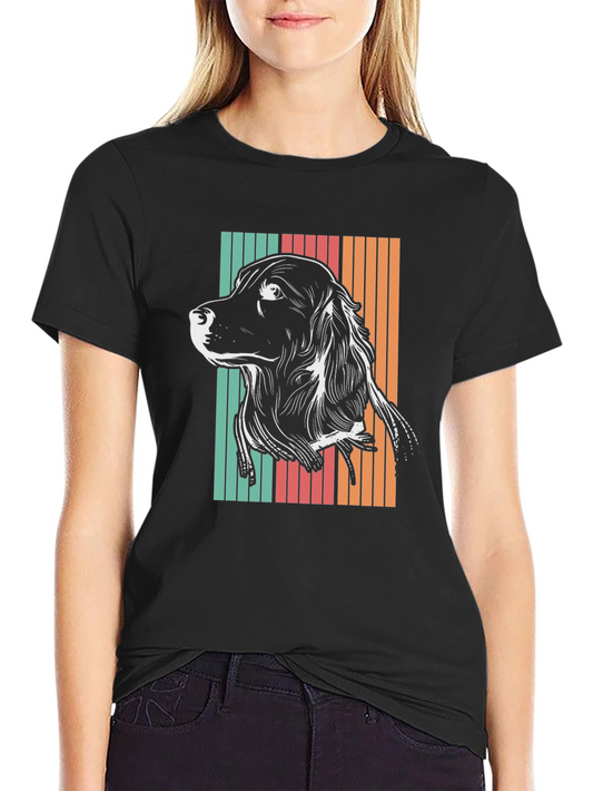 Retro Dog Graphic Tee - Black Unisex T-Shirt