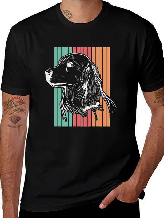 Retro Dog Graphic Tee - Black Unisex T-Shirt