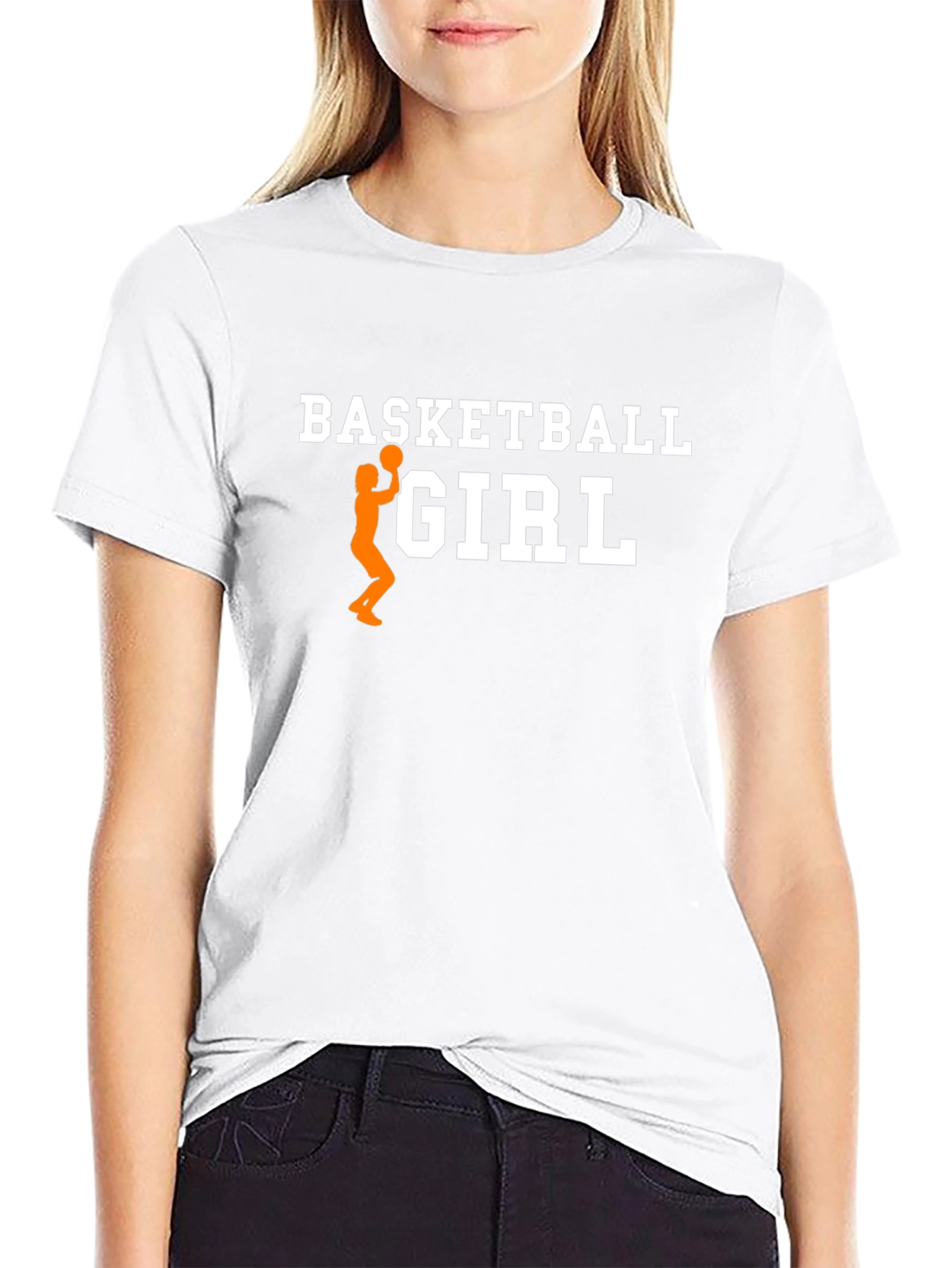 Basketball Girl Graphic Tee - Sporty Womens T-Shirt