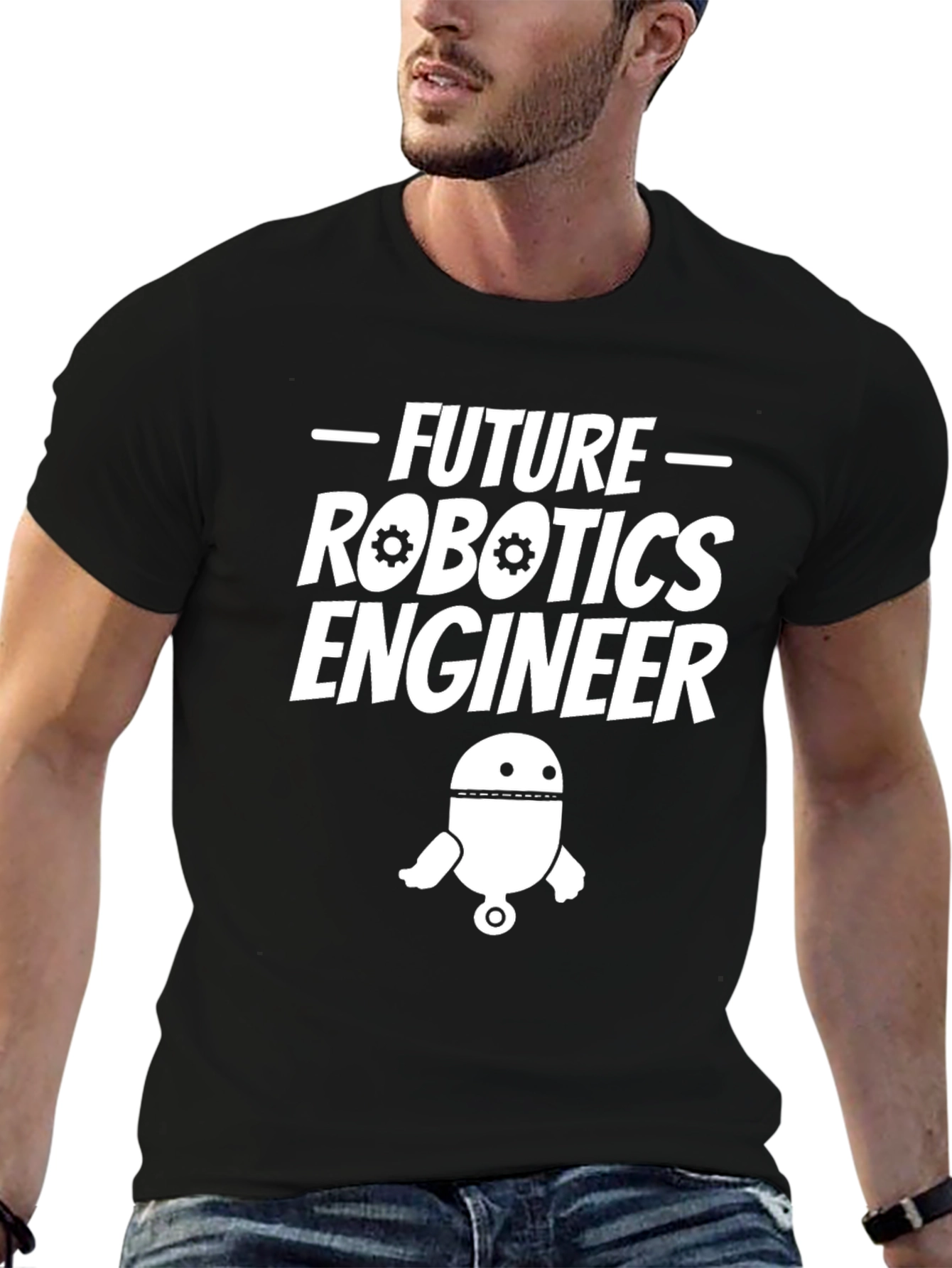 Future Robotics Engineer Black T-Shirt