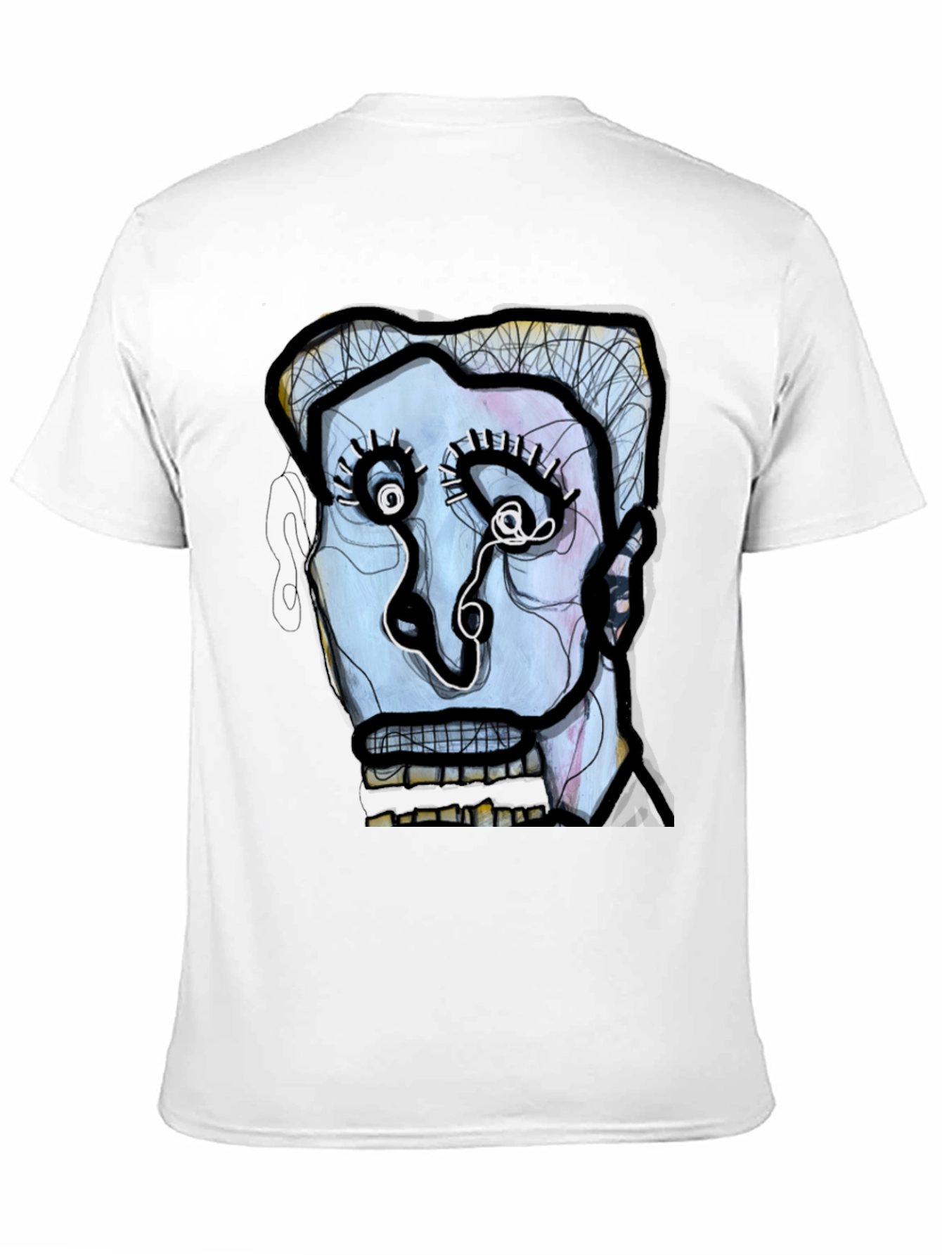 Abstract Art Face Graphic Black Tee