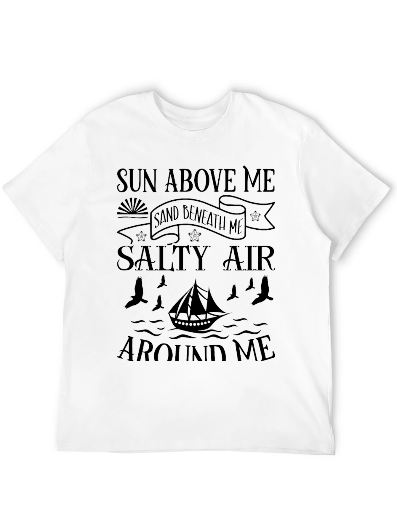 Sun Sand Salty Air Black Graphic T-Shirt