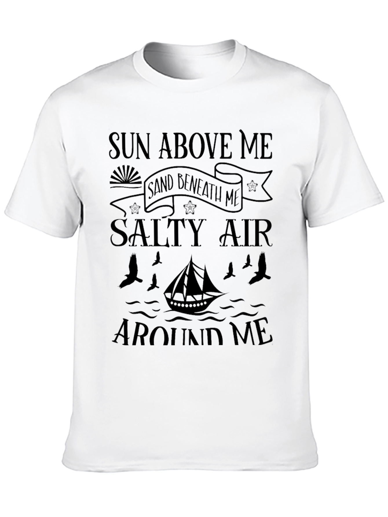 Sun Sand Salty Air Black Graphic T-Shirt