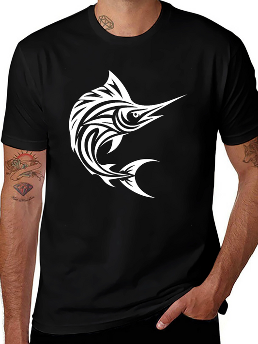 Marlin Fish Graphic Tee - Cool Black T-Shirt