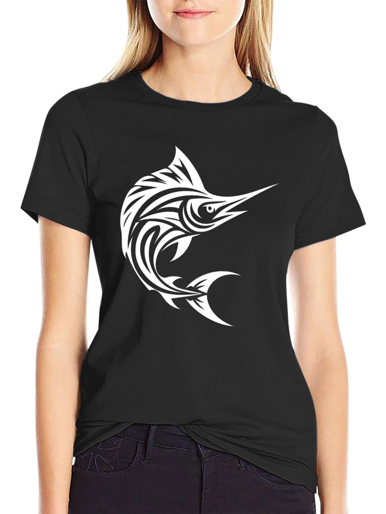 Marlin Fish Graphic Tee - Cool Black T-Shirt