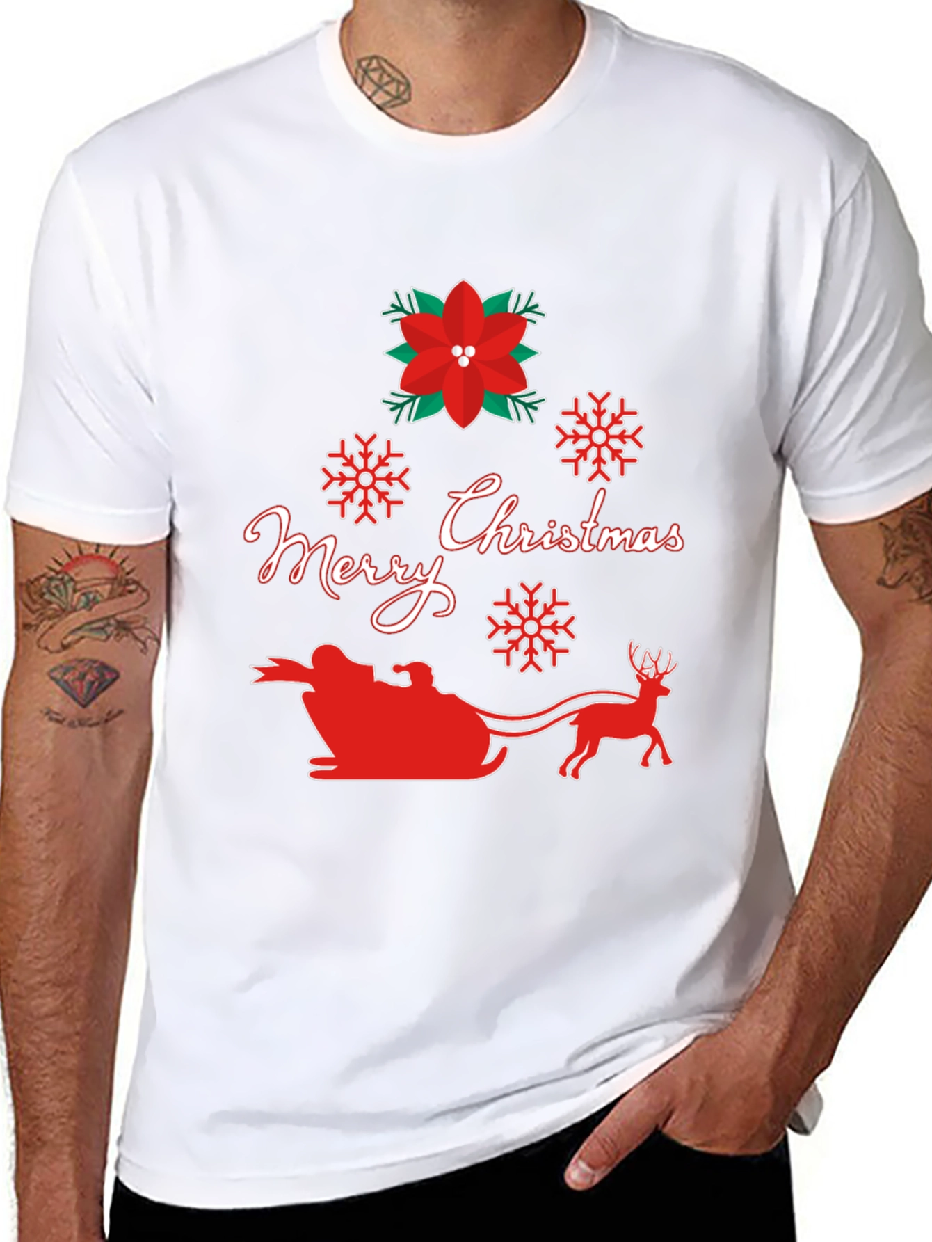 Festive Merry Christmas Sleigh T-Shirt