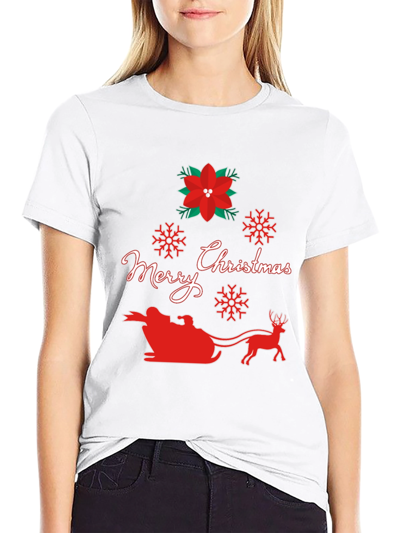 Festive Merry Christmas Sleigh T-Shirt