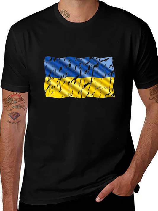 Ukraine Flag Distressed Graphic T-Shirt
