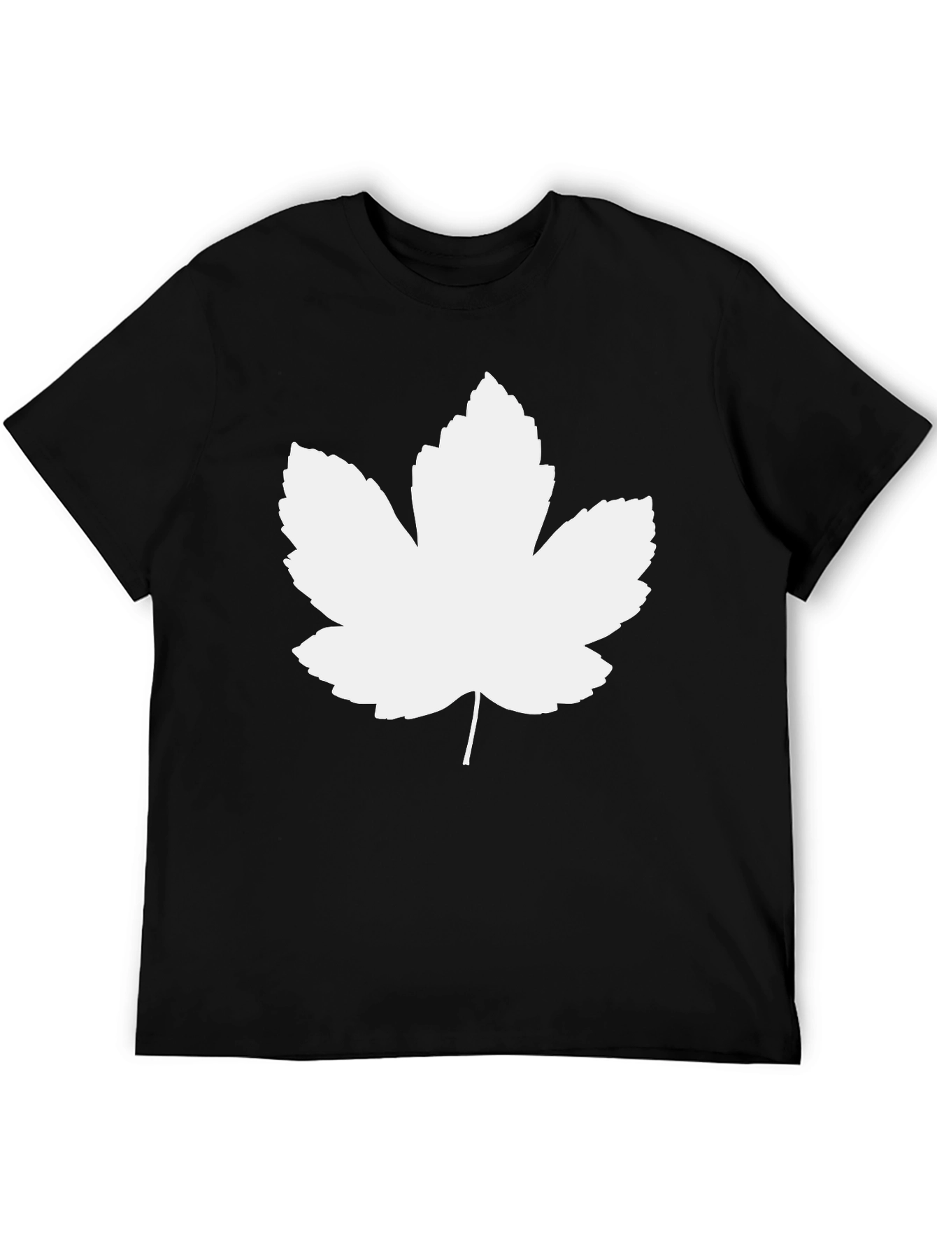 Leaf Graphic Tee - Black Casual T-Shirt