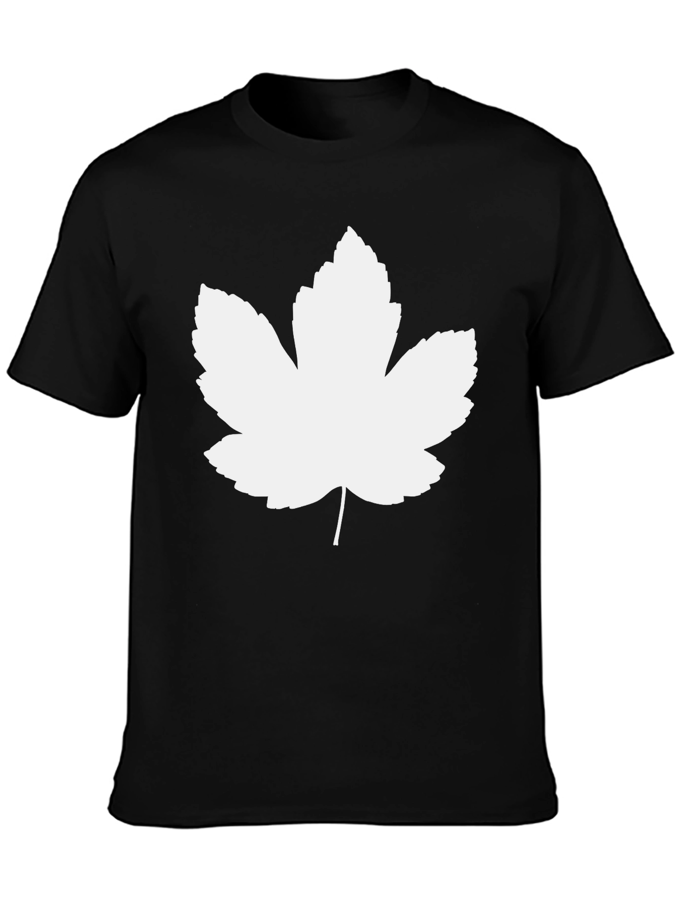 Leaf Graphic Tee - Black Casual T-Shirt