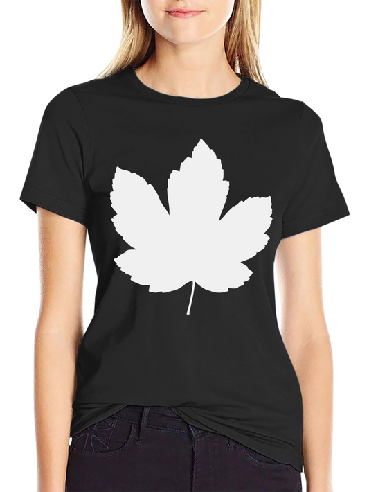 Leaf Graphic Tee - Black Casual T-Shirt