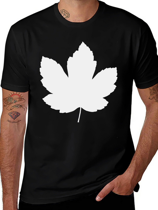 Leaf Graphic Tee - Black Casual T-Shirt