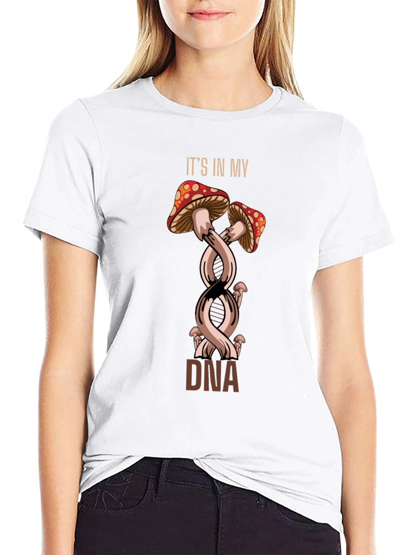 Mushroom DNA Graphic Tee - Unique Design