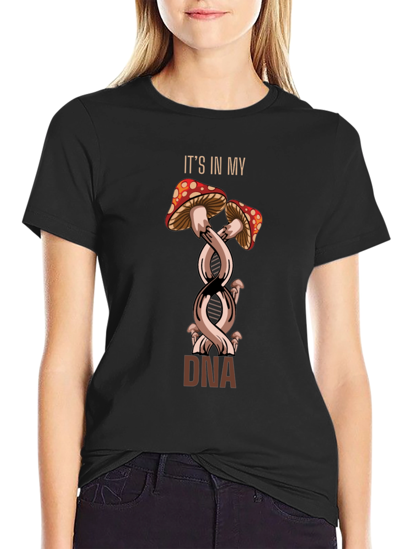 Mushroom DNA Graphic Tee - Unique Design
