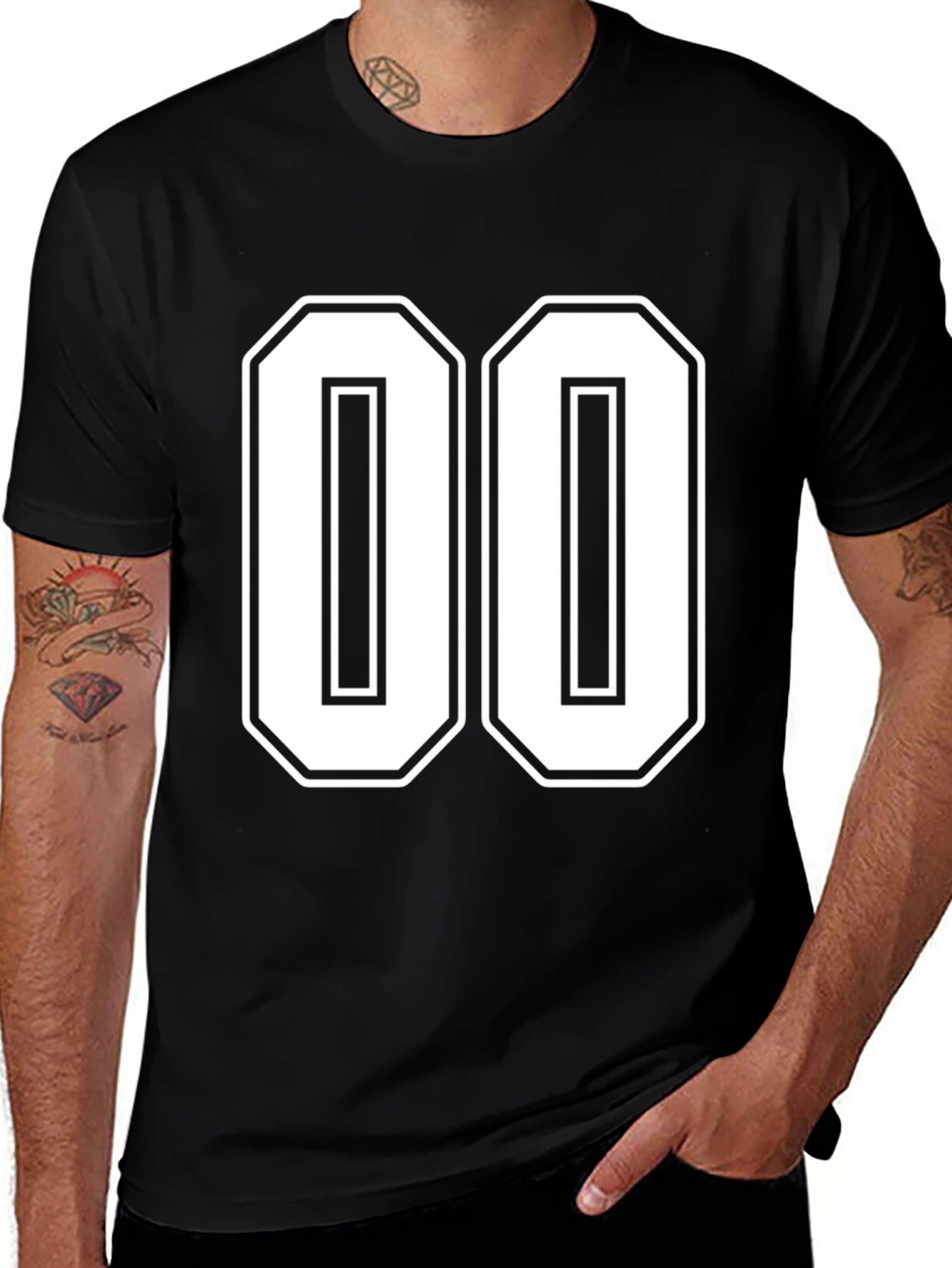 Bold Number 00 Black T-Shirt