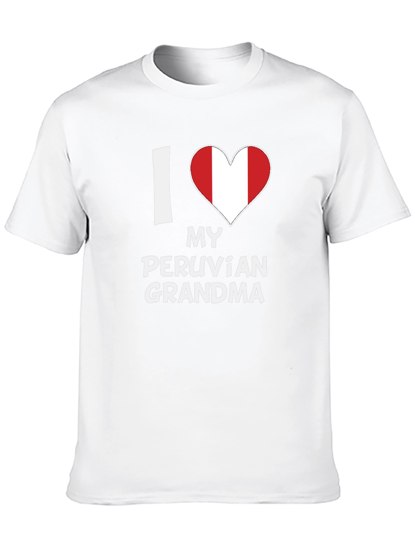 I Love My Peruvian Grandma T-Shirt Peru Flag Heart