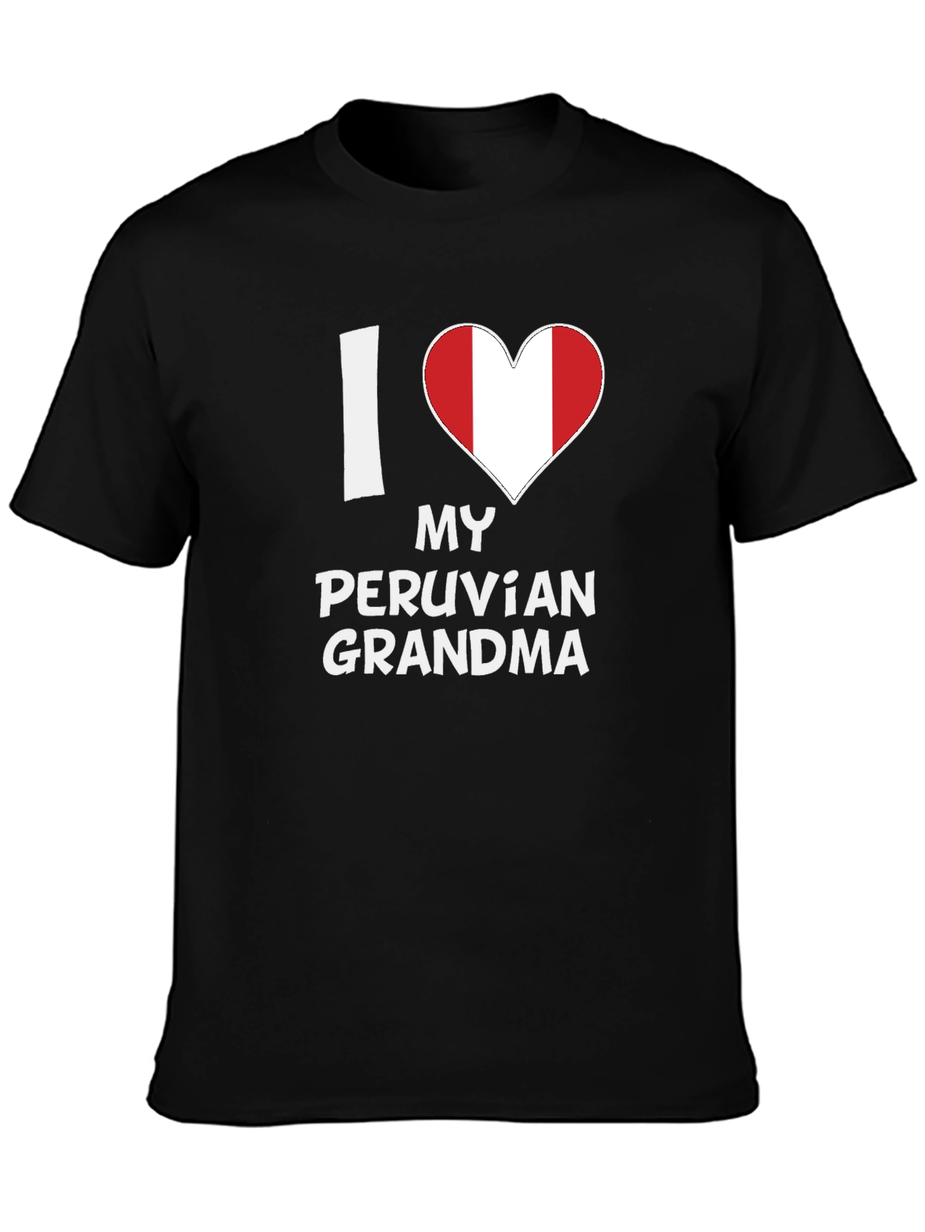 I Love My Peruvian Grandma T-Shirt Peru Flag Heart