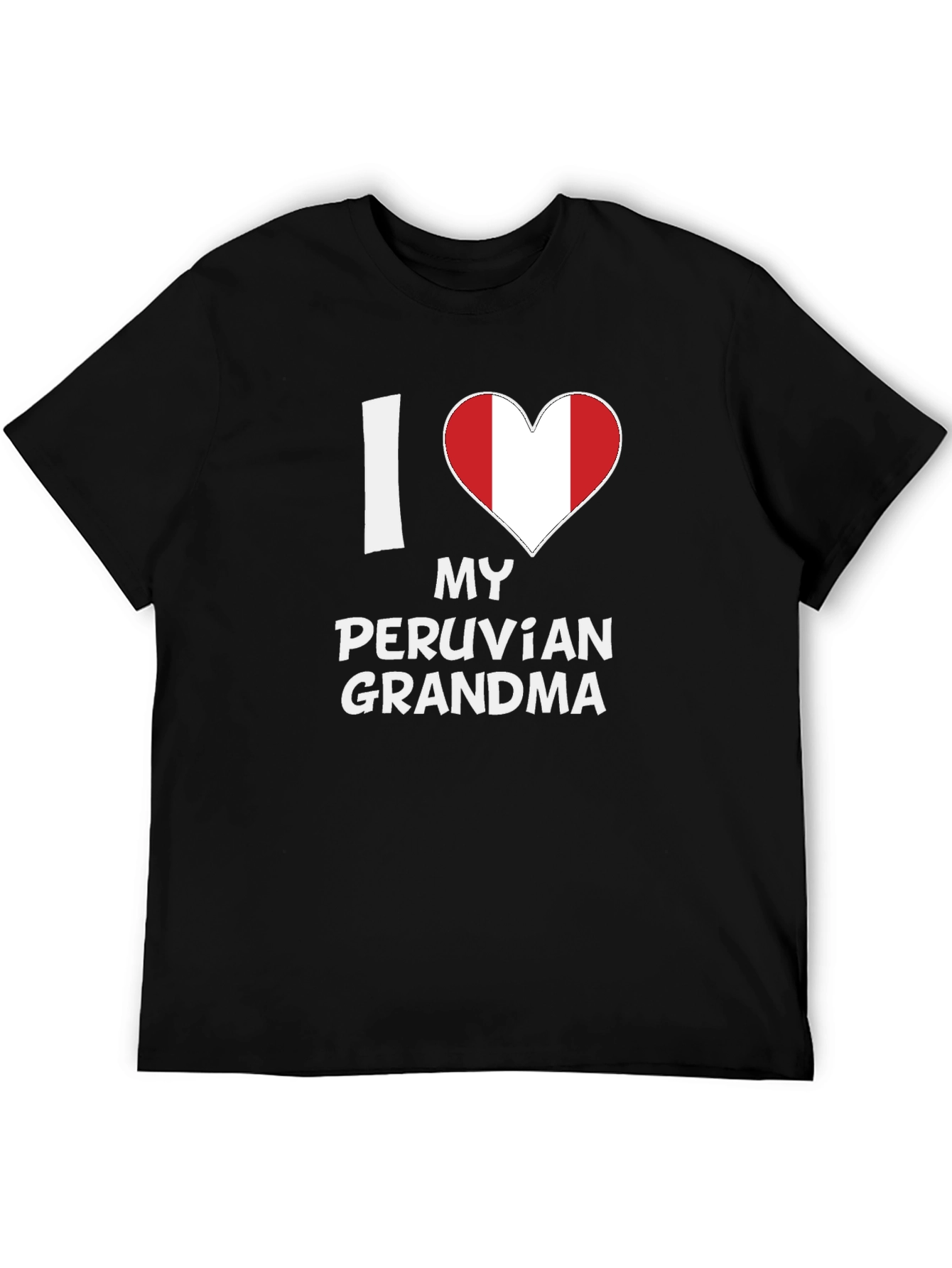 I Love My Peruvian Grandma T-Shirt Peru Flag Heart