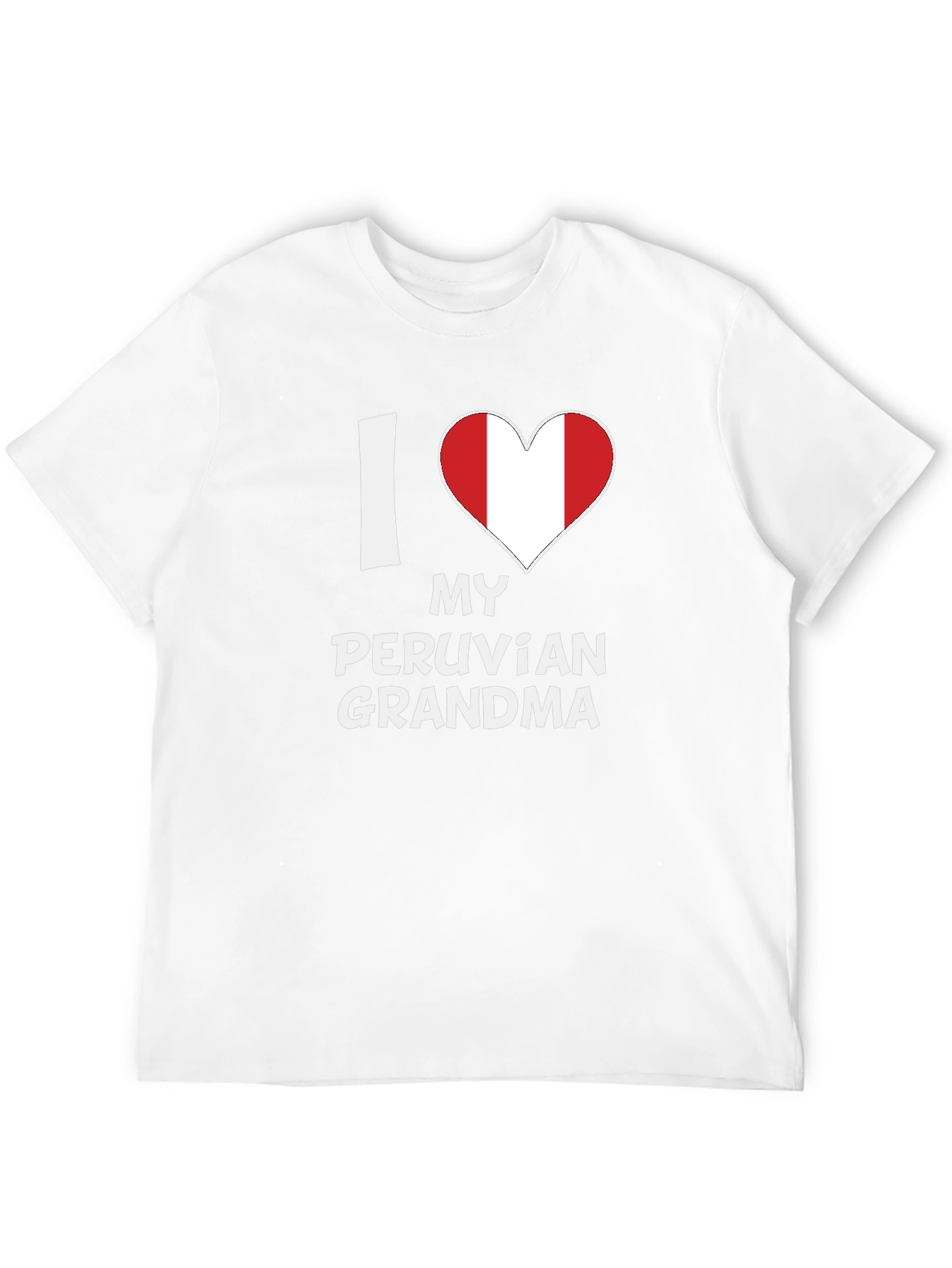 I Love My Peruvian Grandma T-Shirt Peru Flag Heart