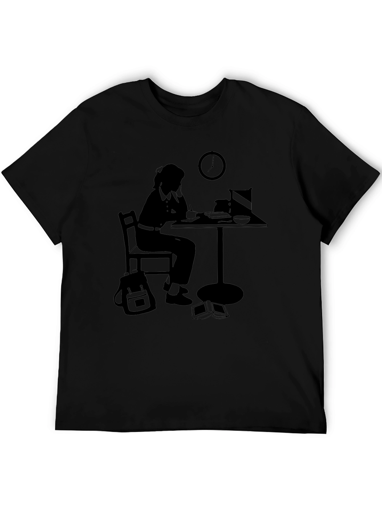 Black Graphic Tee - Studying Silhouette