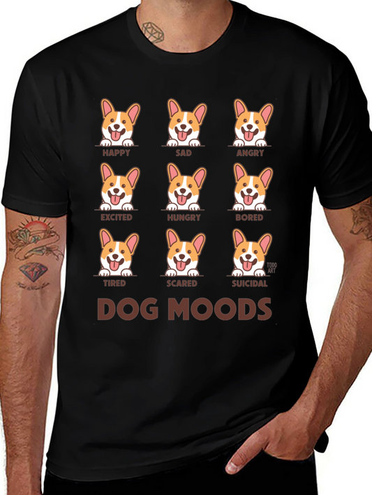 Dog Moods Black T-Shirt