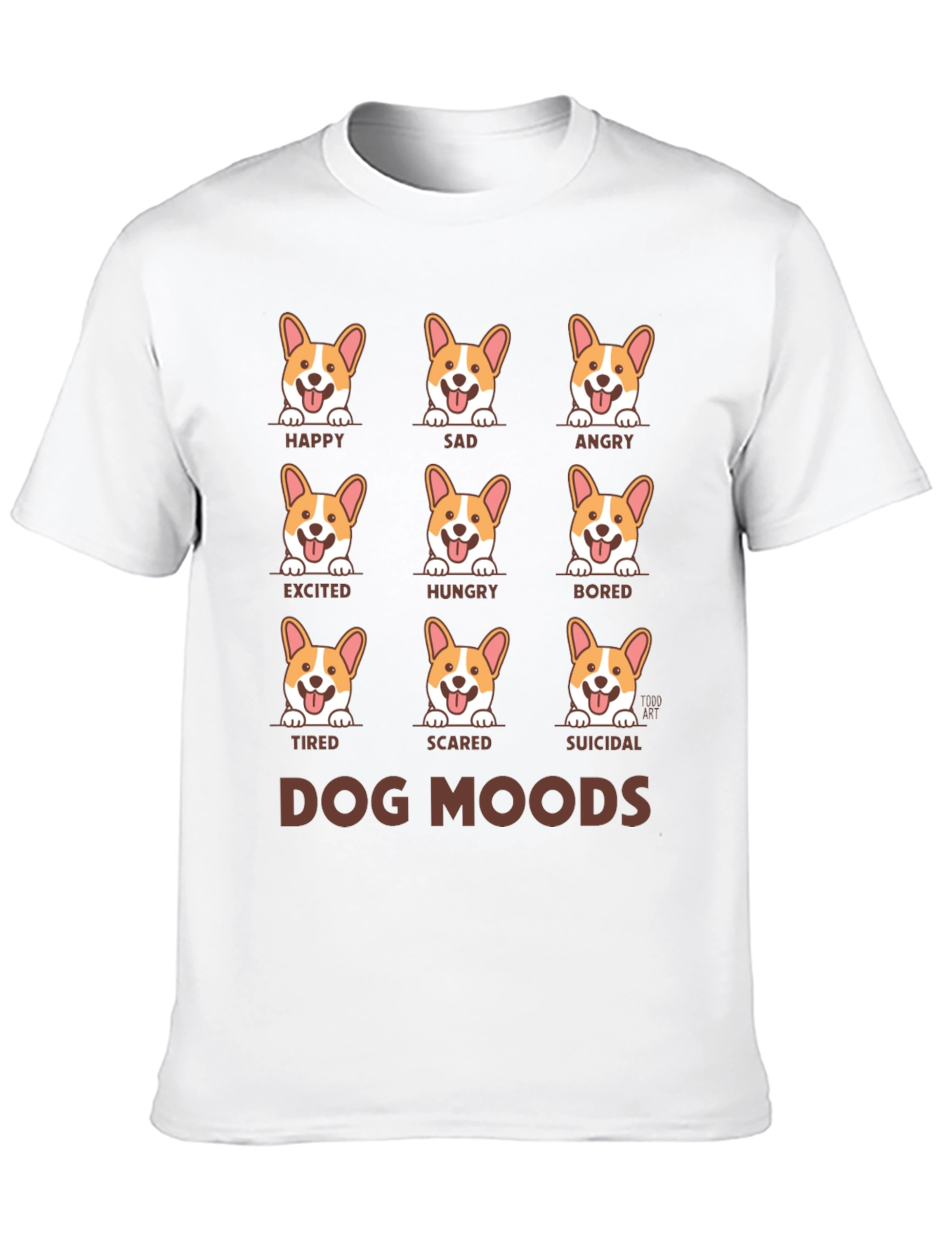 Dog Moods Black T-Shirt