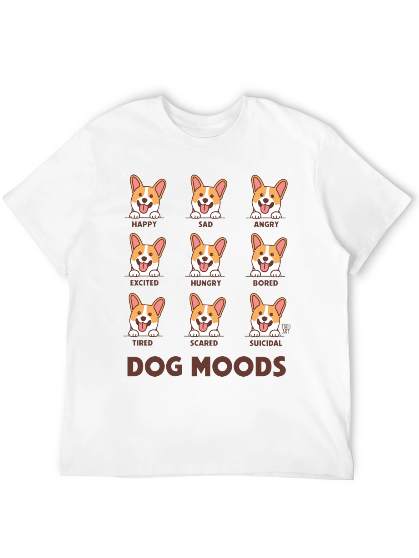 Dog Moods Black T-Shirt