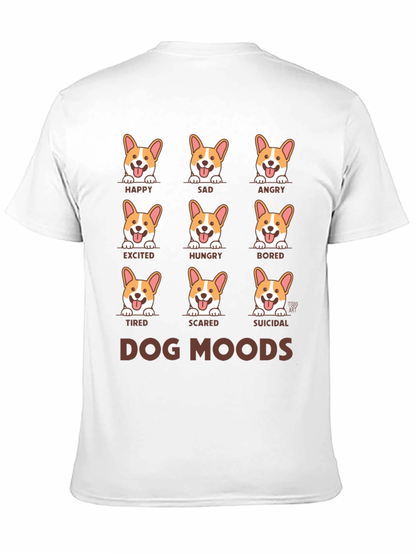 Dog Moods Black T-Shirt