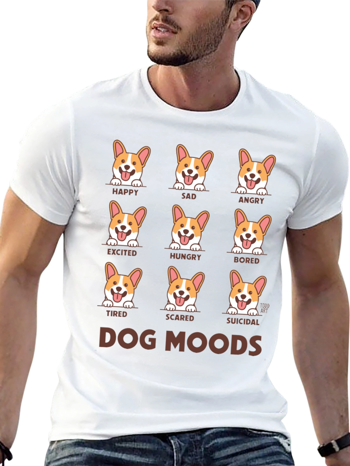 Dog Moods Black T-Shirt