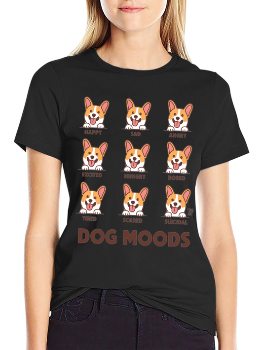 Dog Moods Black T-Shirt