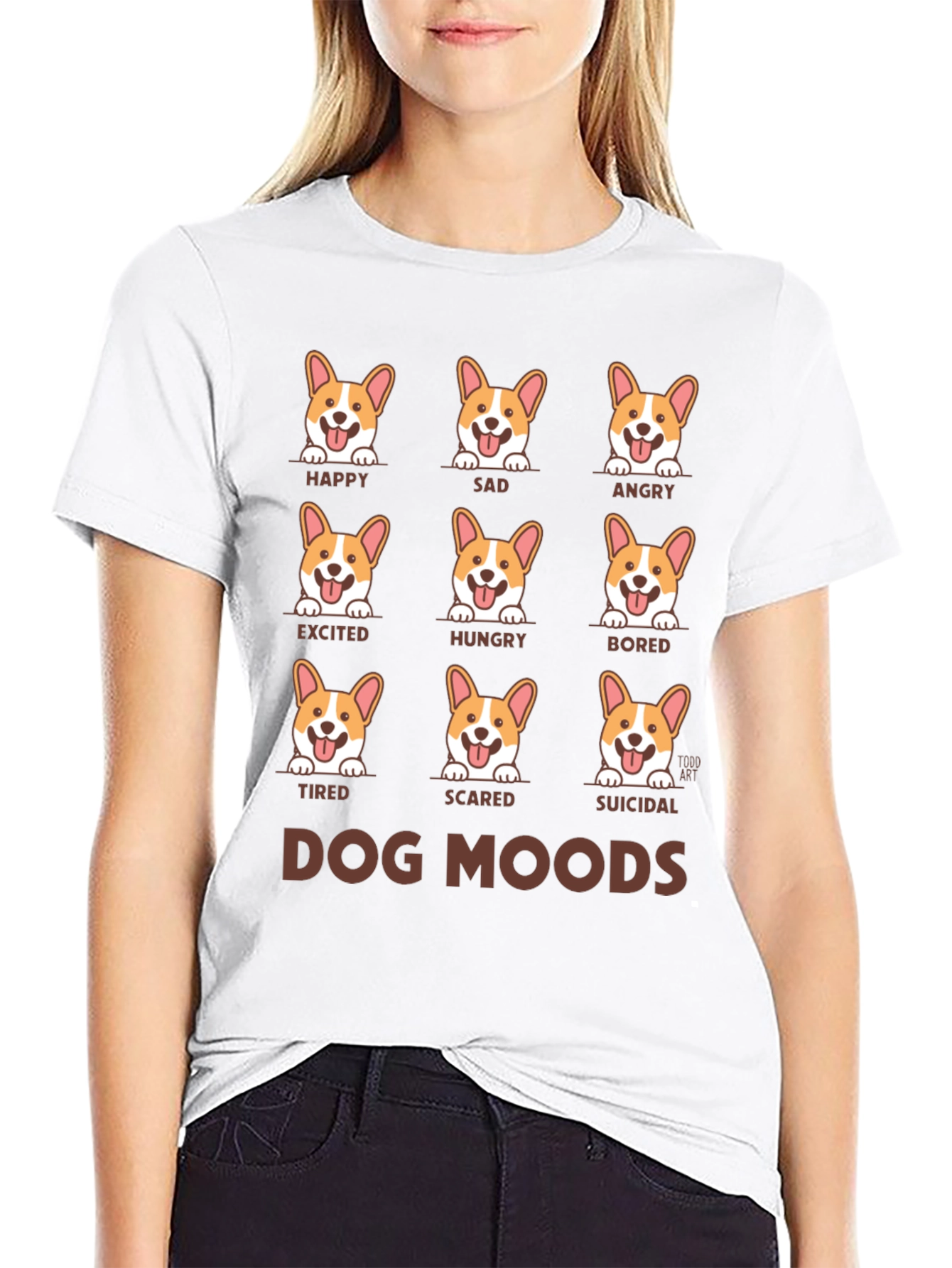 Dog Moods Black T-Shirt