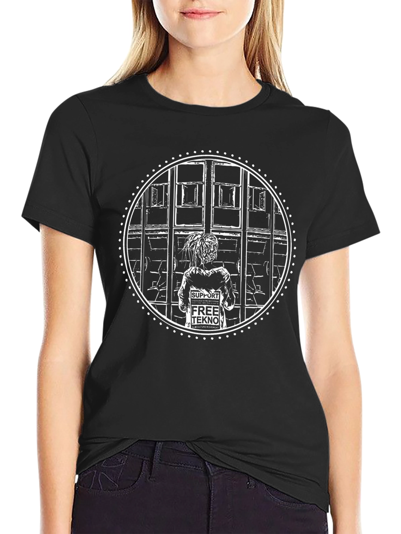 Support Free Tekno Black T-Shirt