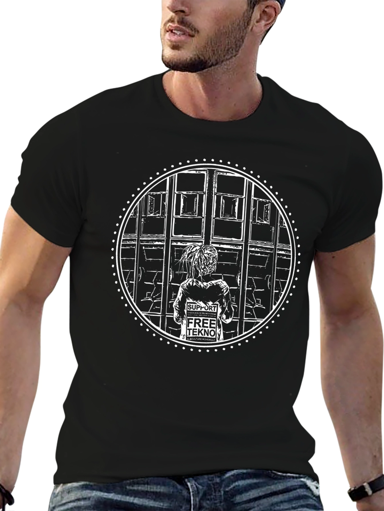 Support Free Tekno Black T-Shirt