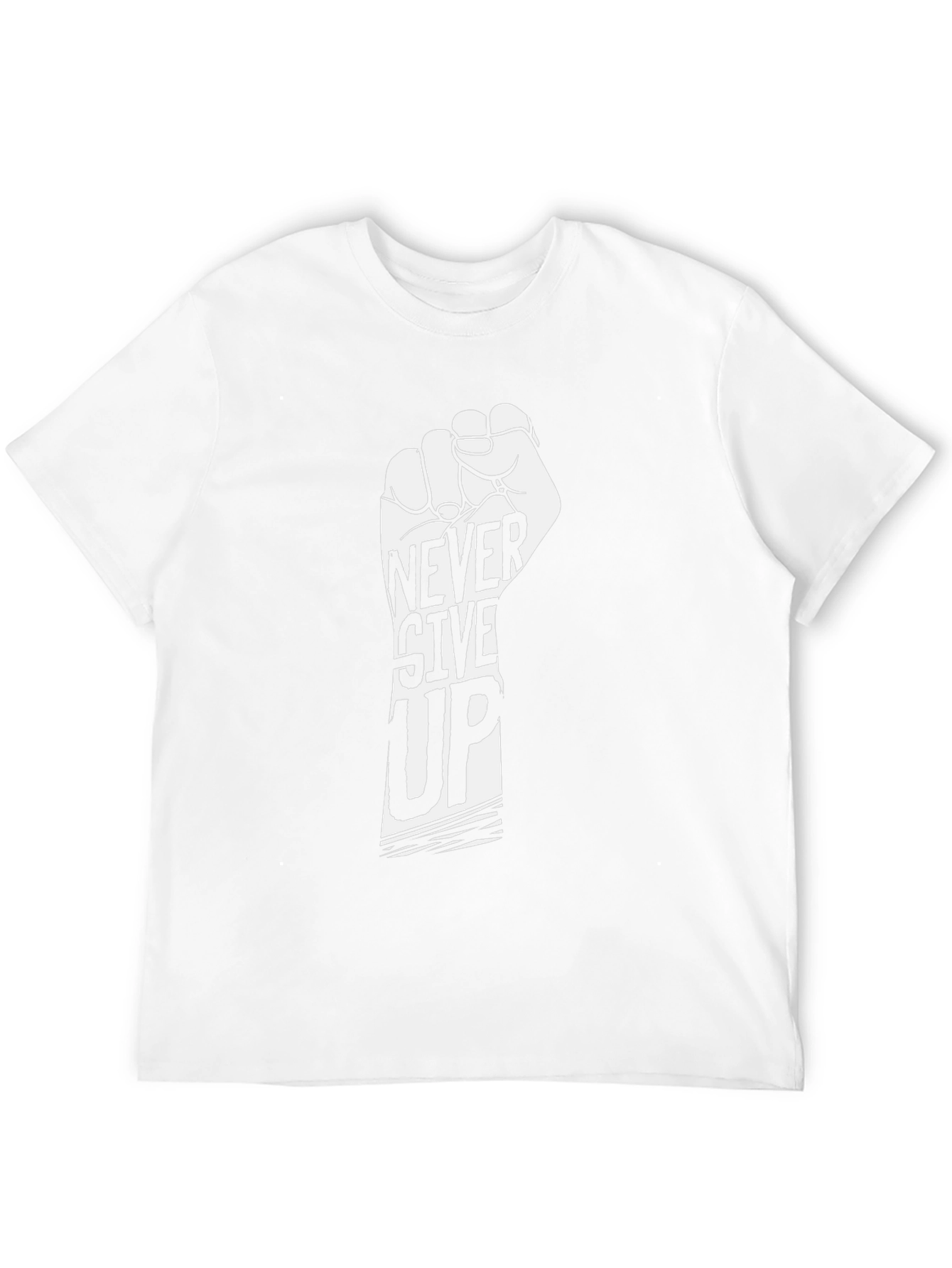 Never Give Up Graphic Tee - Motivational Black T-Shirt