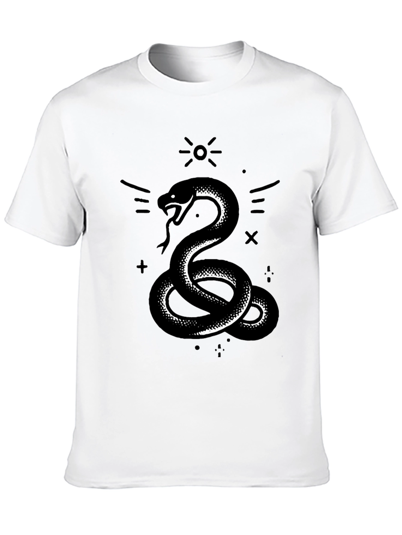 Serpent Graphic Tee - Stylish Black Cotton T-Shirt